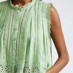 Farm RIO Green Button Top Large